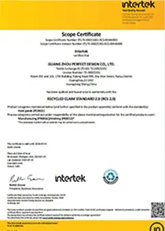 Stolt certificeret som medlem af Recycled Claim Standard (RJC).