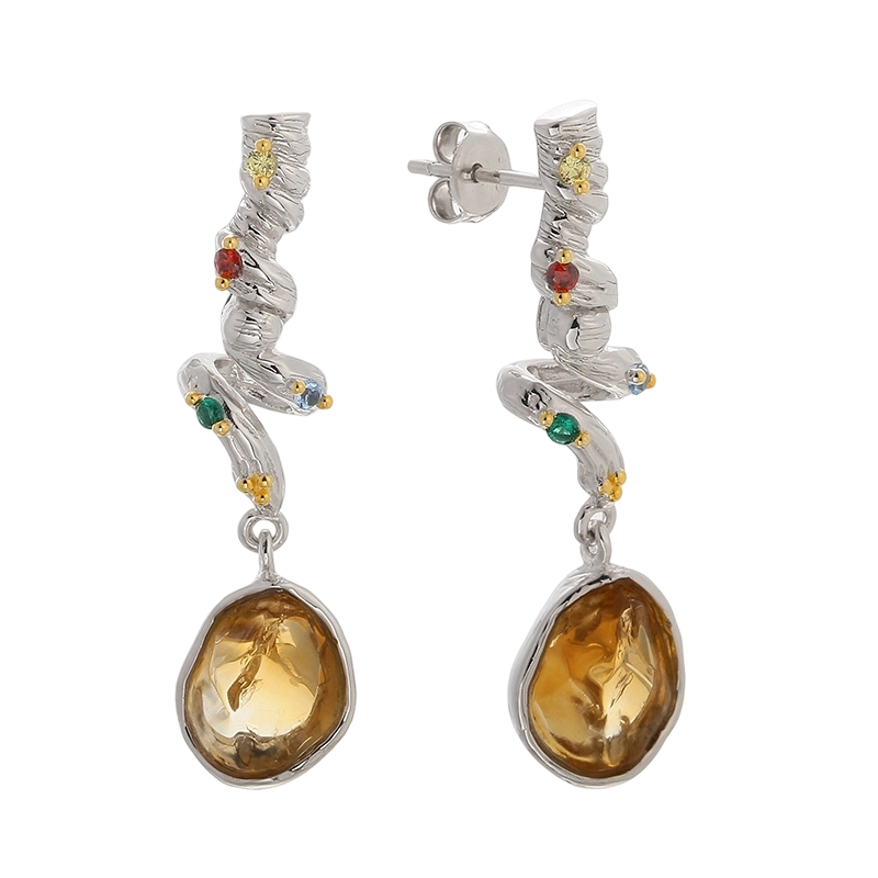 YE03624 H&aring;ndlavet Critine &oslash;rering i 925 sterlings&oslash;lv