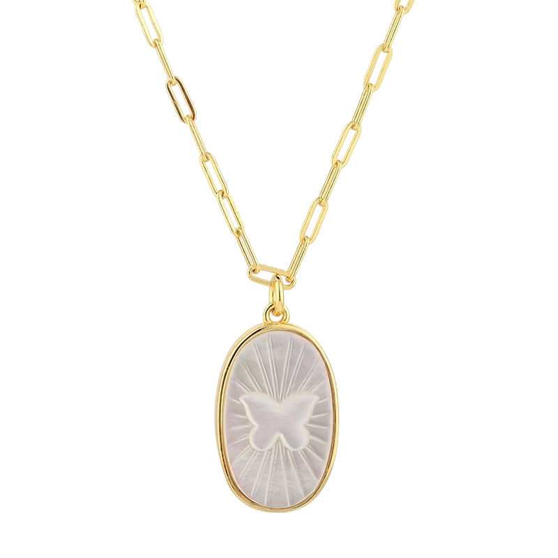 PLN03268 925 Sterling S&oslash;lv MOP Halsk&aelig;de