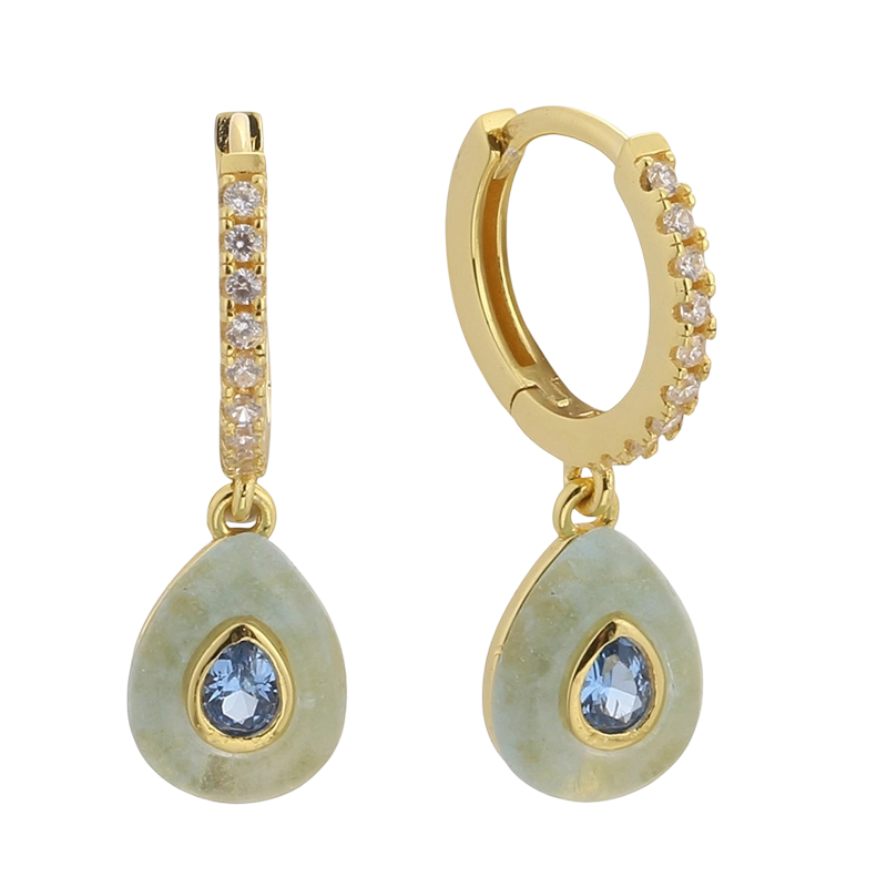 E08641B 925 Sterling S&oslash;lv CZ Akvamarin &Oslash;rering