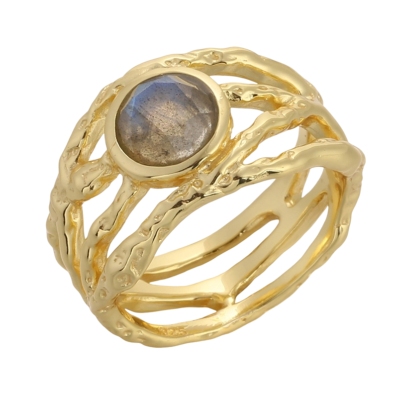 R04185 925 Sterling s&oslash;lv Labradorit ring