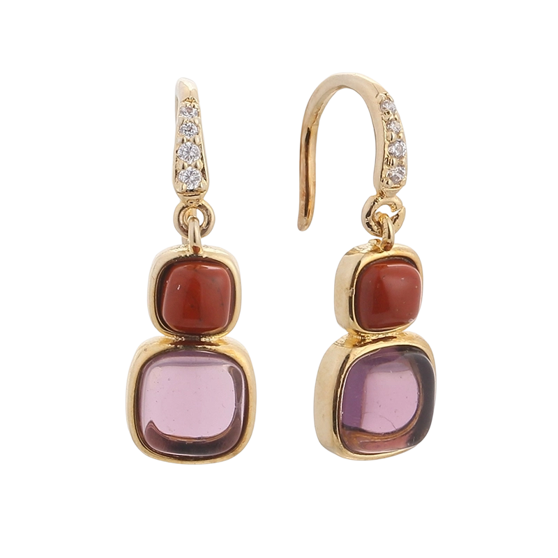 YE01818 925 Sterling S&oslash;lv CZ Jaspis &Oslash;rering